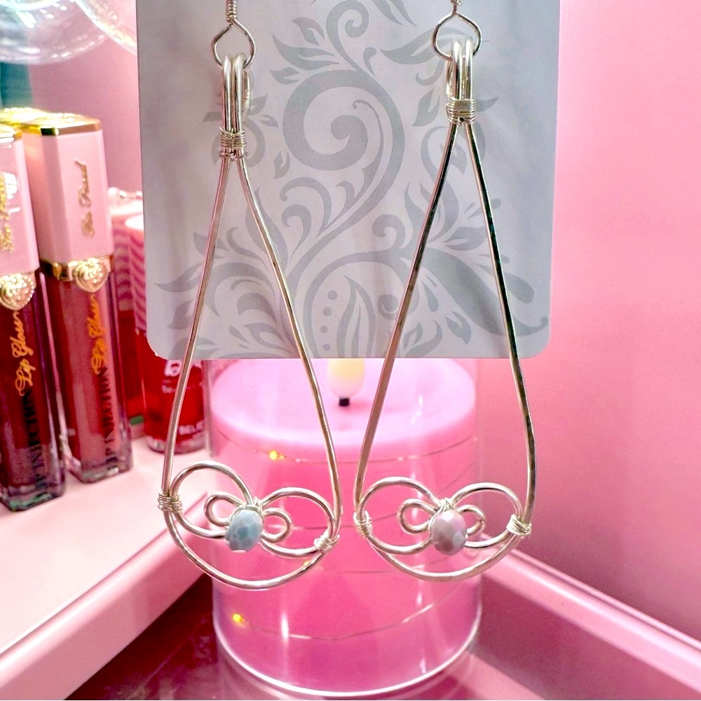 Handmade Earrings Handcrafted With Love Silver Dangle Design